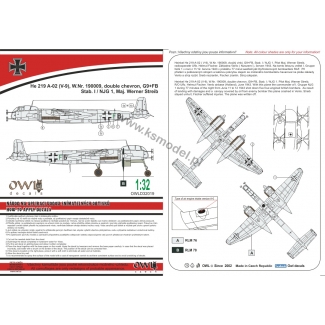 OWL D32019 He 219 A-02 (V-9), G9+FB Stab. I / NJG 1, (1:32)