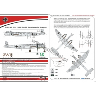 OWL D32021 He 219 A-0, W.Nr. 210901, B4+AA, (1:32)