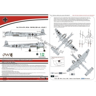 OWL D32022 He 219 A-074, W.Nr. 190188, BE+JA (1:32)