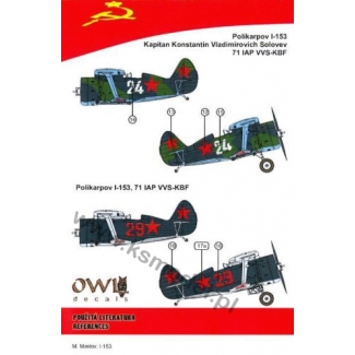 OWL D48010US Polikarpov I-153, 71 IAP VVS-KBF (1:48)