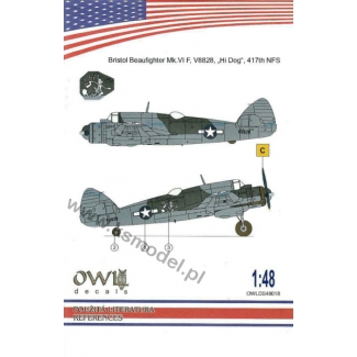 OWL DS48018 Bristol Beaufigter Mk,VI F, V8828 "Hi Dog" 417th NFS (1:48)