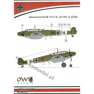 OWL DS72007 Messerschmitt Bf 110 C-6, 3U+XS, 8./ZG26 (1:72)