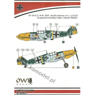 OWL DS72008 Bf 109 E-3 W.Nr.5057 double schewron I(J)LG2 (1:72)