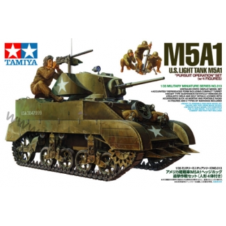 Tamiya 35313 U.S. Light Tank M5A1 "Pursuit Operation" Set (w/4 Figures) (1:35)