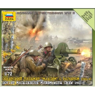 Zvezda 6104 Soviet Machinegun Maxim With Crew 1941-43 (1:72)