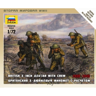 Zvezda 6168 British 3-inch mortar with crew (1:72)