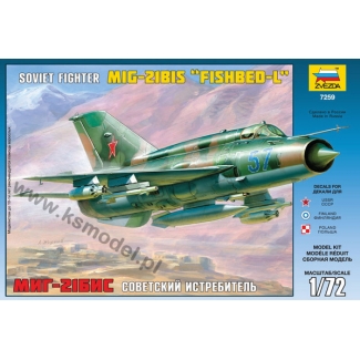 Zvezda 7259 Soviet Fighter MiG-21 BIS "Fishbed L" (1:72)