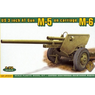 ACE 72531 US 3 inch Anti-tank gun M5 on carriage M6 late version (1:72)