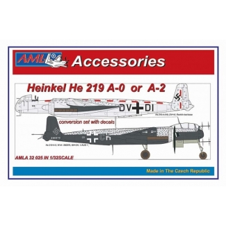 AML A32025 Heinkel He 219 A-0 or A-2 – The conversion set with decals: Konwersja (1:32)