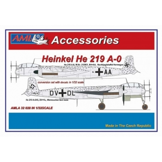 AML A32028 Heinkel He 219 A-0 – The conversion set with decals: Konwersja (1:32)