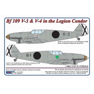 AML C9031 Messerschmitt Bf 109 V3,V4 – Legion Condor in Spain (1:72)