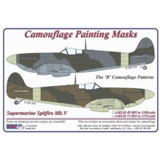AML M73005 Supermarine Spitfire Mk.Vb - Cam. Masks of the "B" scheme patterns (1:72)