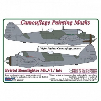 AML M73025 Bristol Beaufighter Mk.VI / Late – Night Fighter Camouflage Painting Masks (1:72)