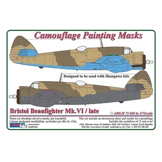 AML M73028 Bristol Beaufighter Mk.VI / Africa - Camouflage Painting Masks (1:72)