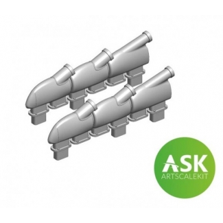 ASK A72034 Spitfire Mk.Vb Exhausts round type - for Eduard (1:72)