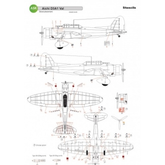 ASK D32061 Aichi D3A1 VAL - STENCILS - Imperial Japanese Army Air Service (1:32)