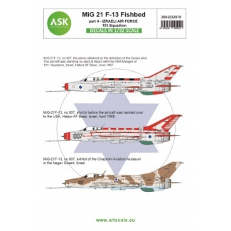 ASK D32078 MiG-21F-13 Fishbed part 4 - Izraeli Air Force, 101. Squadron (1:32)