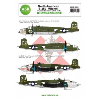 ASK D48043 B-25J Mitchell part 7 - US Dogface Squadron, "Yahoudi", Mediterranean area (1:48)