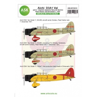 ASK D72033 Aichi D3A1 Val part 2 - Pearl harbor raid, 7. December 1941 (1:72)