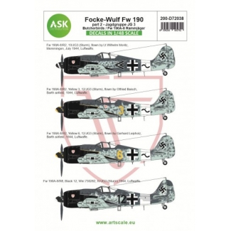 ASK D72038 Focke-Wulf Fw 190A-8/R2 part 2 - JG 3 Butcherbirds / Fw 190A-8 Rammjäger (1:72)