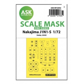 ASK M72042 Nakajima J1N1-S one-sided painting mask for Hobby2000 / Fujimi (1:72)