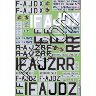 Azur Frrom FR0X23 Potez 25 South America (taille A7) (1:72)