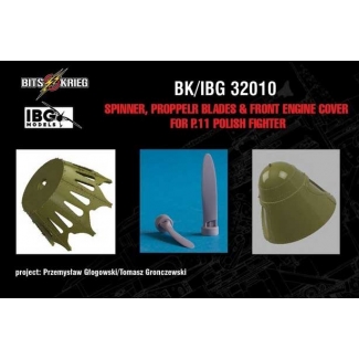 Spinner, Propeller blades & cover for PZL P.11C Polish Fighter (fits IBG 32001) (1:32)