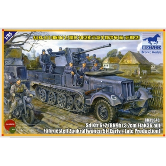 Bronco Models CB35043 Sd.Kfz.6/2 [BN9b] 3.7cm Flak36 auf Fahrgestell Zugkraftwagen 5t (Early/Late Production) (1:35)