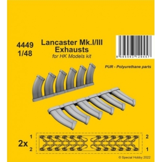 CMK 4449 Lancaster Mk.I/III Exhausts 1/48 / for HK Models kit (1:48)