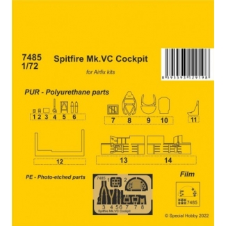 CMK 7485 Spitfire Mk.VC Cockpit / for Airfix kit (1:72)