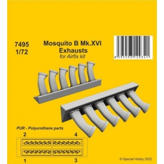 CMK 7495 Mosquito B Mk.XVI Exhausts / Airfix kit only (1:72)