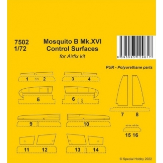 CMK 7502 Mosquito B Mk.XVI Control Surfaces / for 1/72 Airfix kit (1:72)