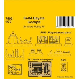 CMK 7503 Ki-84 Hayate Cockpit 1/72 / for Arma Hobby kits (1:72)