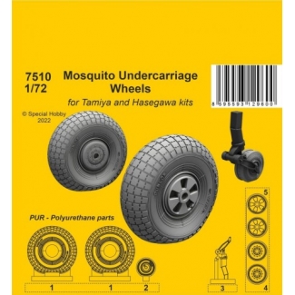 CMK 7510 Mosquito Undercarriage Wheels / for 1/72 Tamiya and Hasegawa kits  (1:72)