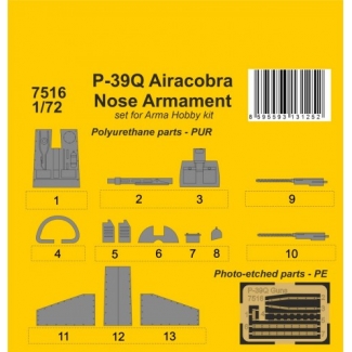 CMK 7516 P-39Q Airacobra Nose Armament 1/72 / for Arma Hobby kit (1:72)