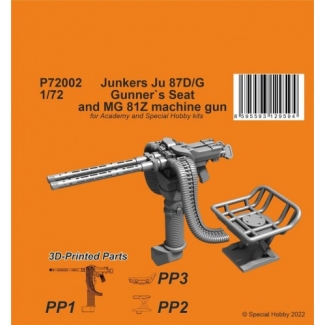 CMK P72002 Ju 87D/G Gunner`s Seat and MG 81Z machine gun / for Academy / SH kits (1:72)