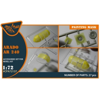 Arado Ar-240 painting mask on "yellow kabuki paper" for REVELL kit (1:72)