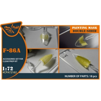 F-86A double-sided painting mask on "yellow kabuki paper" for CP kits (1:72)