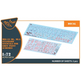 MiG-23ML, MLA standard stencils for grey paint schemes for CP kits and other (1:72)