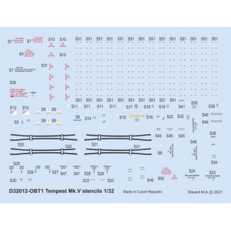 Eduard D32012 Tempest Mk.V stencils (1:32)