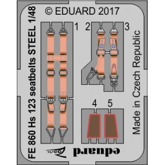 Eduard FE860 Hs 123 seatbelts STEEL for Gaspatch Models (1:48)