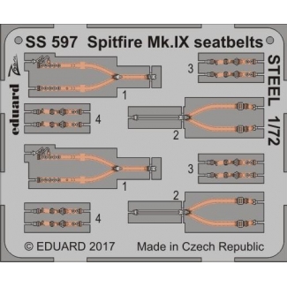 Eduard SS597 Spitfire Mk.IX seatbelts STEEL (1:72)