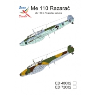 Exotic Decals ED48002 Me 110 Rarazać Me 110 in Yugoslav service (1:48)