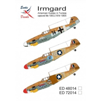 Exotic Decals ED48014 Irmgard - American Gustav in Tunisia captured Me 109G-2 W.Nr.10605 (1:48)