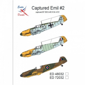 Exotic Decals ED48032 Captured Emil #2 Captured Bf 109 E-4/B W.Nr 4101 (1:48)