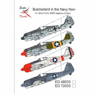 Exotic Decals ED48033 Butcherbird in the Navy Now Fw 190 G-3 W.Nr 160057 Tested by US Navy (1:48)