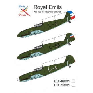 Exotic Decals ED72001 Royal Emils Me 109 in Yugoslav service (1:72)