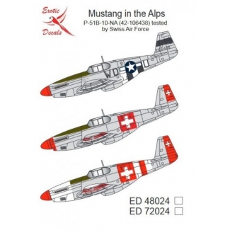 Exotic Decals ED72024 Mustang in The Alps P-51B-10-NA Tested by Swiss Air Force (1:72)