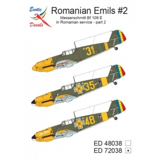 Exotic Decals ED72038 Romanian Emils #2 -  Messerschmitt Bf 109 E in Romanian  Service - Part 2 (1:72)