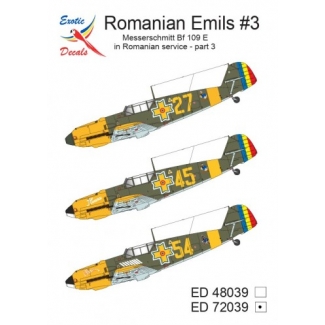 Exotic Decals ED72039 Romanian Emils #3 -  Messerschmitt Bf 109 E in Romanian  Service - Part 3 (1:72)